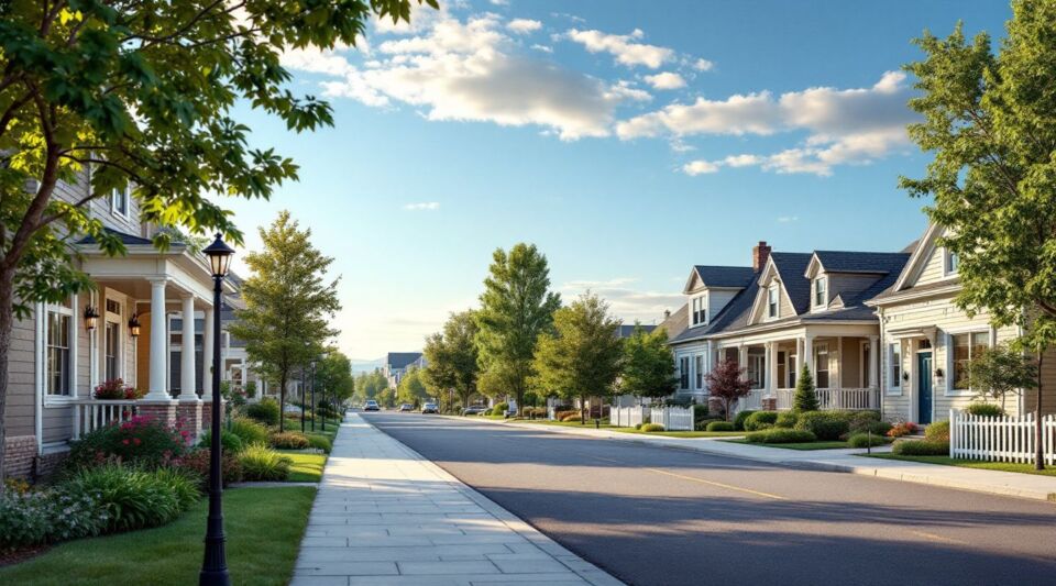 A professional restoration vehicle parked along a tree-lined residential street in Greenwood Village during a crisp Colorado morning.